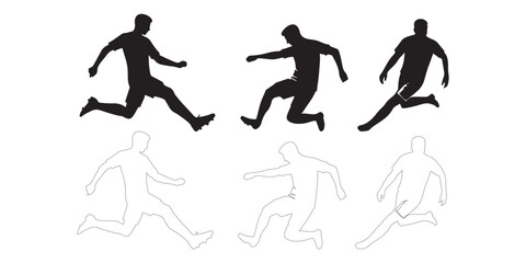 Soccer Player Silhouettes in Action