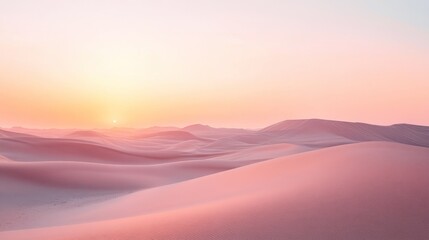 Pink Desert Sunset: Serene Dunes at Golden Hour
