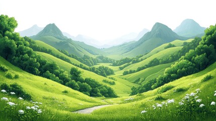 Naklejka premium landscape with grass