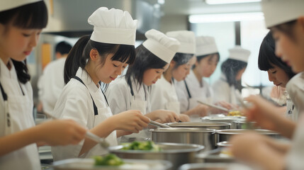 Japan emphasizes hands-on nutrition education, with school meals promoting healthy eating habits and food knowledge for physical and mental well-being.