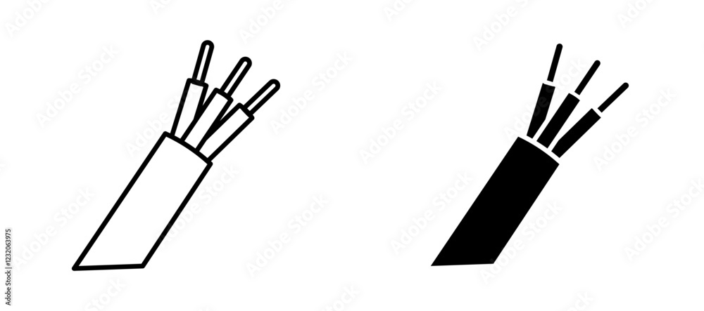 Wall mural wires icons set for apps and web.