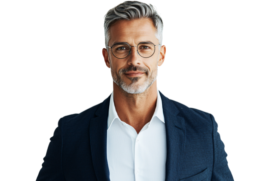 Professional male portrait modern office setting business context clean environment direct view confidence and authority