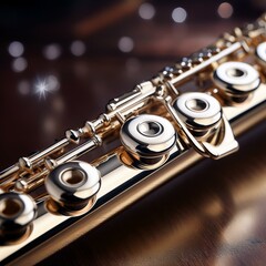 Obraz premium flute wind instrument, AI generated