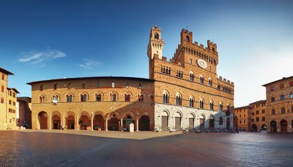 Fototapeta premium town hall in Tuscany, medieval gothic architecture, AI generated