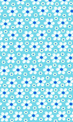 Blooming midsummer meadow seamless pattern. Plant background for fashion, wallpapers, print. A lot of different flowers on the field. Liberty style