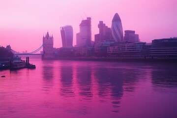 Obraz premium City of London Pink Sky