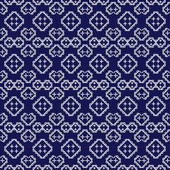 Japanese stitch embroidery Sashiko abstract artwork seamless geometric pattern printed background fabric wallpaper hand drawn line

