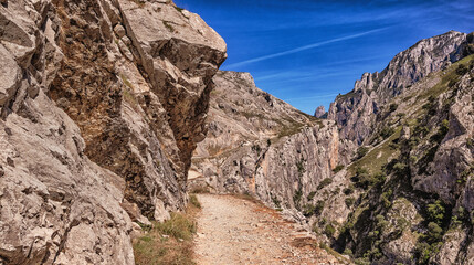 Ruta del Cares, Cares Trail Trekking Path, Picos de Europa National Park, Biosphere Reserve, Cantabrian Mountains, Castile and León-Asturias, Spain, Europe