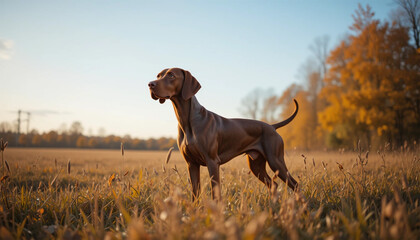 dog on the field, Autumn Field Dog