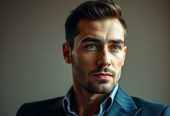 Obraz premium Photorealistic portrait of a stylish man