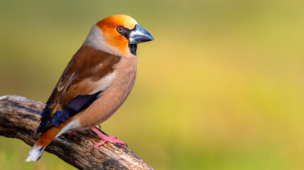 Hawfinch, Coccothraustes occothraustes, Mediterranean Forest, Castilla y Leon, Spain, Europe