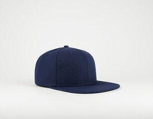 A stylish dark blue baseball cap on a light background, showcasing its clean design and modern look.