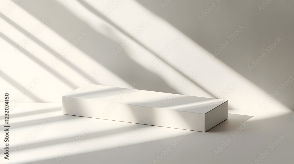 Aufkleber Minimalist and contemporary abstract background with simple white geometric shapes and shapes clean minimalist design with crisp shadows and copy space
