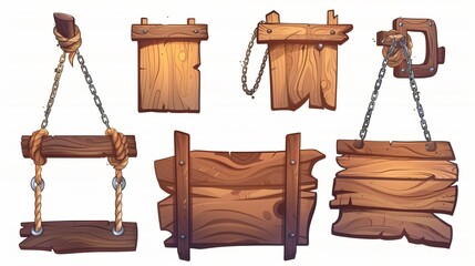 Cartoon Hanging Wooden Signboard with Rope for Outdoor Advertising