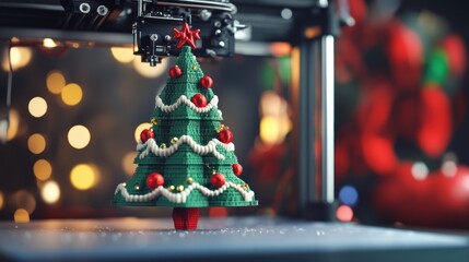 3D Printed Christmas Tree: Festive Holiday Decoration Made with Modern Technology