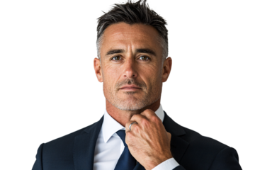 Confident business professional adjusts tie modern office space portrait photography professional environment close-up view success and leadership mindset