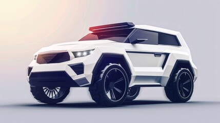 Realistic 3D White SUV Car Mockup Front Side View for Graphic Design Projects