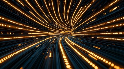 Futuristic Data Stream, High-Speed Digital Tunnel, Cyber Network Highway, Glowing Light Trails, Technology Innovation, Virtual Data Transfer, Sci-Fi Energy Flow, Abstract Digital Motion