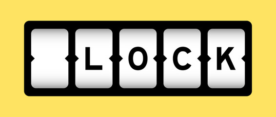 Black color in word lock on slot banner with yellow color background