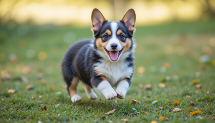 border collie puppy, Playful Puppy in the Park