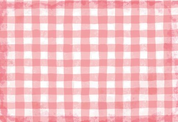 Soft Fabric Gingham: Seamless Pattern, Pink, Woven Texture, Even Squares, Lighter & Darker Shades, Cozy Style, Picnic Blanket Pattern, Cute Dress, Cotton Linen Feel, Detailed.
