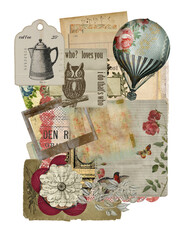 vintage background with paper. Scrapbook, retro style.