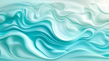 Realistic abstract ripple effects in shades of teal and aqua create a serene visual experience and ample copy space for design. Generative AI