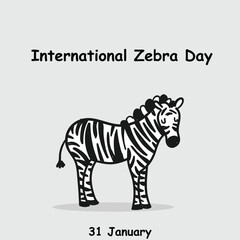 vector graphic of international zebra day good for international zebra day celebration. flat design. flyer design.flat illustration.
