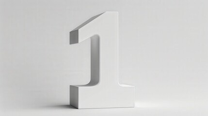 Bold Number One Design on a Clean White Background Suitable for Minimalist Digital Art Projects and Modern Presentations