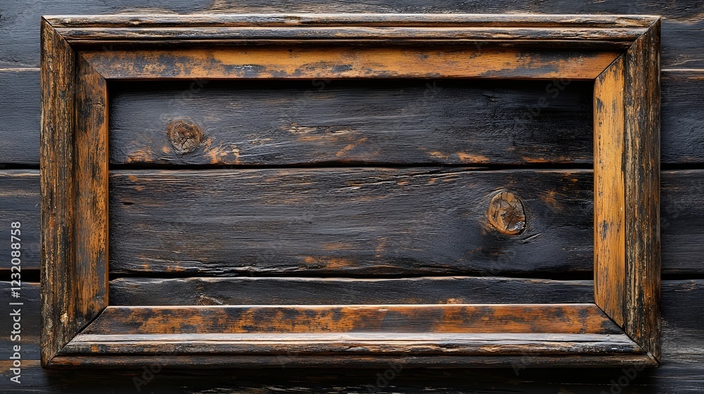 Leinwandbilder vintage grunge wooden frame with aged weathered texture as a blank wall background for display prese