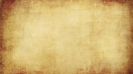 Fototapeta premium Aged textured background with yellow and brown tones, featuring a canvas like appearance with subtle variations in color and texture. The edges show