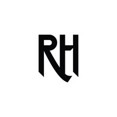 RH monogram logo design letter text name symbol monochrome logotype alphabet character simple logo