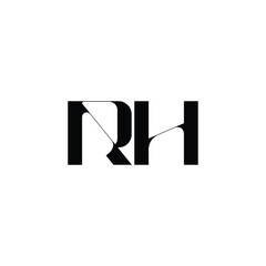 RH monogram logo design letter text name symbol monochrome logotype alphabet character simple logo