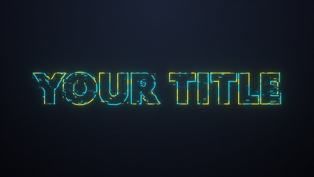 Neon Glitch Distorted Outline Title Intro