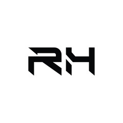 RH monogram logo design letter text name symbol monochrome logotype alphabet character simple logo