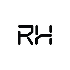 RH monogram logo design letter text name symbol monochrome logotype alphabet character simple logo