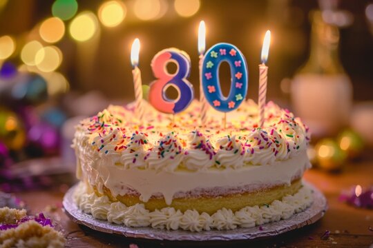 80th Birthday Celebration Cake