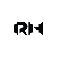 RH monogram logo design letter text name symbol monochrome logotype alphabet character simple logo