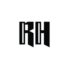 RH monogram logo design letter text name symbol monochrome logotype alphabet character simple logo