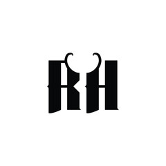 RH monogram logo design letter text name symbol monochrome logotype alphabet character simple logo