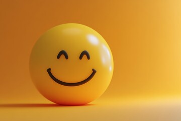 Fototapeta premium Smiley Face on Vibrant Orange Background