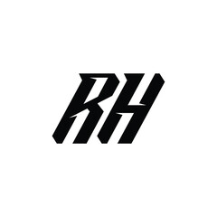 RH monogram logo design letter text name symbol monochrome logotype alphabet character simple logo