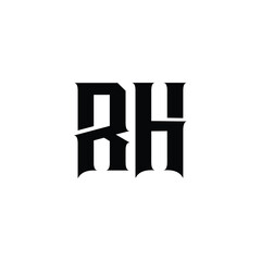 RH monogram logo design letter text name symbol monochrome logotype alphabet character simple logo
