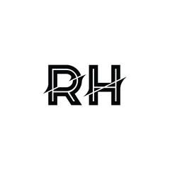 RH monogram logo design letter text name symbol monochrome logotype alphabet character simple logo
