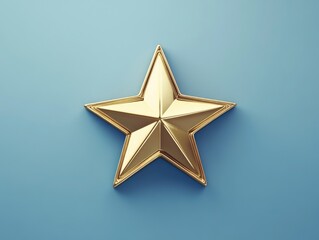 Gold star on blue background