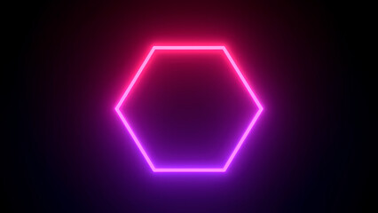 glowing Futuristic hexagon animation with neon colors Lights . abstract colors hexagon lights party. ultra detail 4K Generative Ai