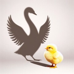 Obraz premium The chick who thinks she's a swan, shadow