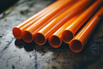 Orange Plastic Pipes