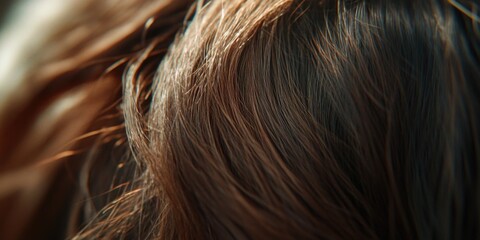 Woman's Long Brown Hair Close Up