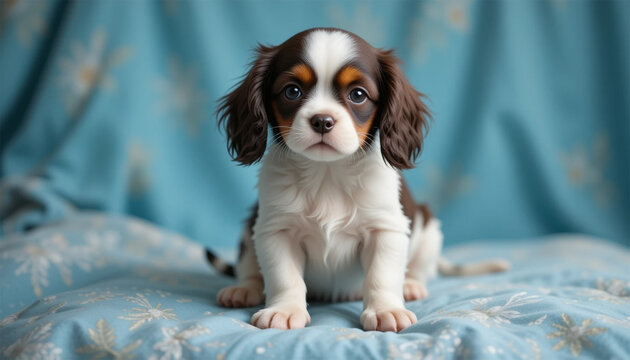 Super adorable typical black with white Border Colie dog pup, sitting up facing front. Looking towards camera with the sweetest eyes. Pink tongue out panting.